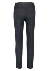 Pantalon noir, coupe slim, avec une texture lisse, doté de deux poches arrière et d'un design ajusté. Convient pour des occasions formelles ou décontractées.