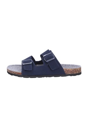 Pantolette flach - blau