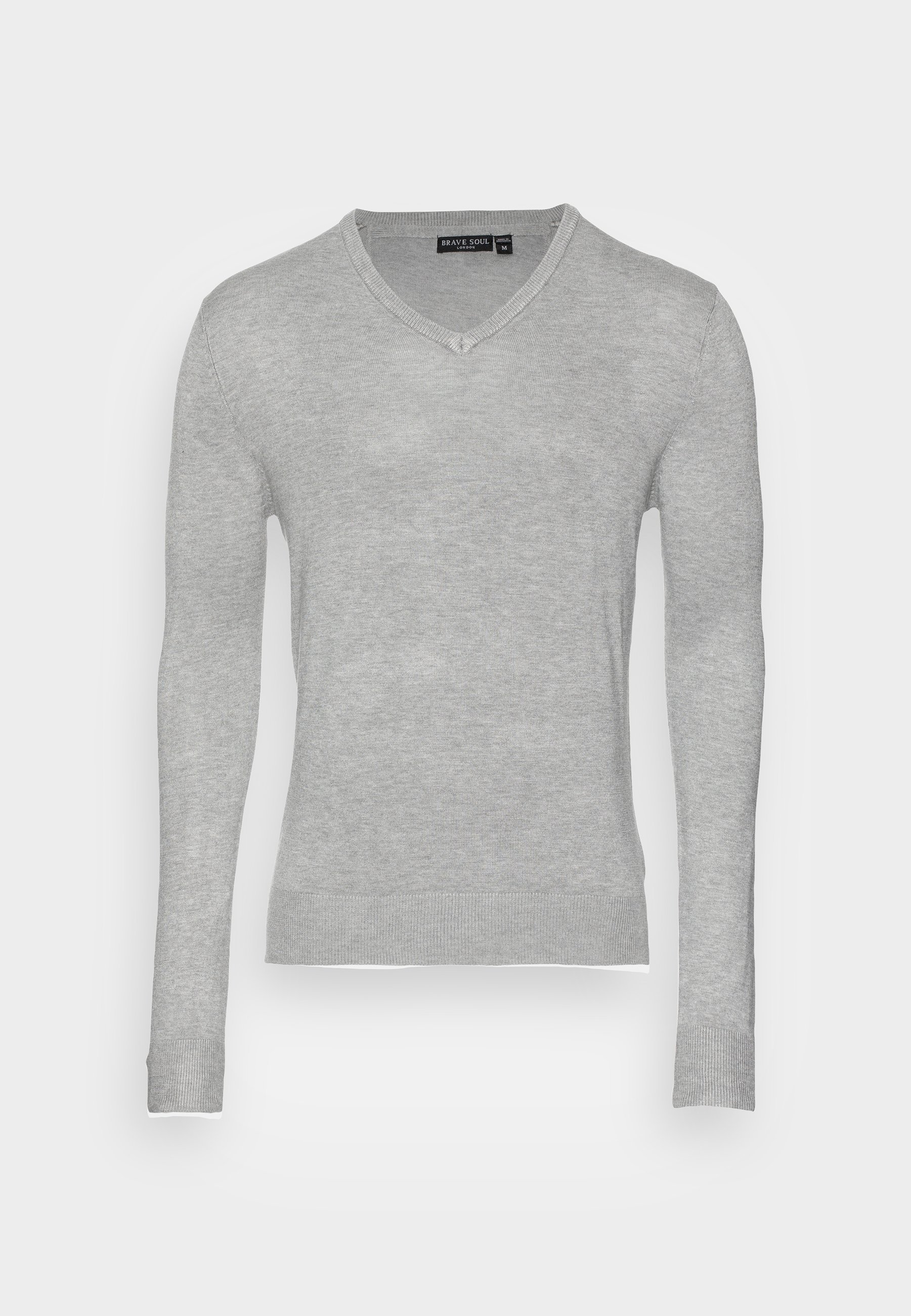 Brave Soul Bramber Jumper Light Grey Marl, Men's, Size: Large, Light Grey