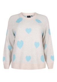 Zizzi Stickad tröja - beige