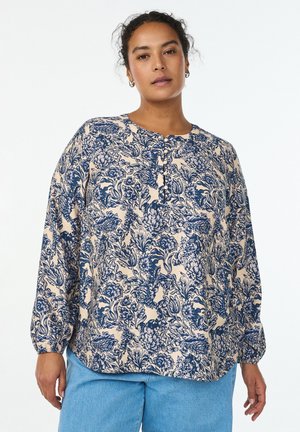 MIT MUSTER UND KNÖPFEN - Pluus - blue flower aop