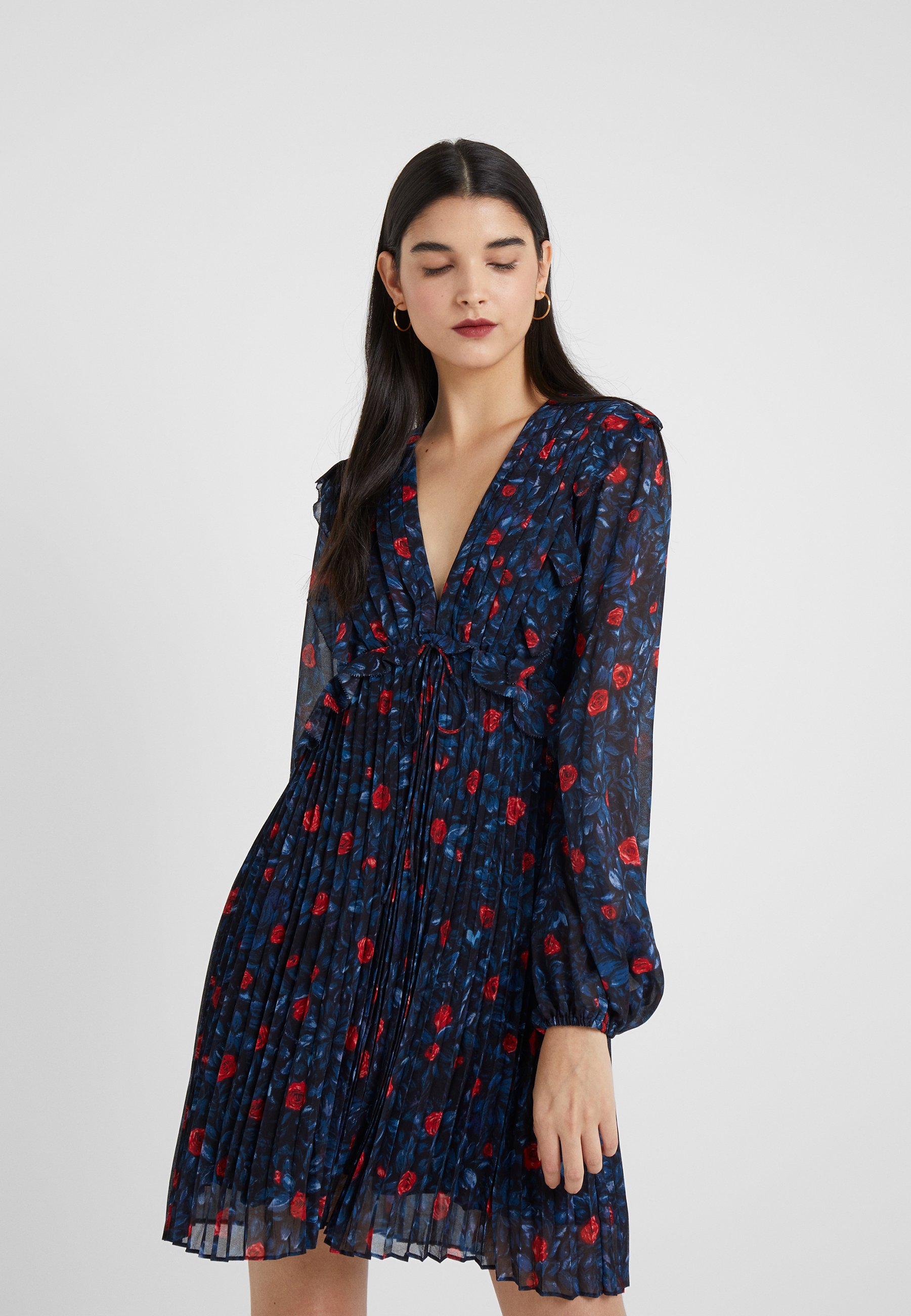 Robe Courte Robe Rouge Fleurie The Kooples The Kooples Robe Rouge