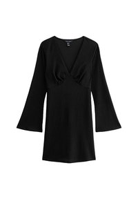 LONG SLEEVE CRINKLE MINI - Jurk - black