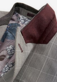 Next SLIM FIT TRIMMED CHECK - Anzugsakko - taupe brown