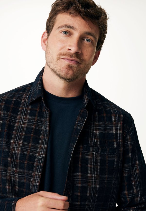 LONG SLEEVE CHECK DOBBY - Hemd - coffee bean