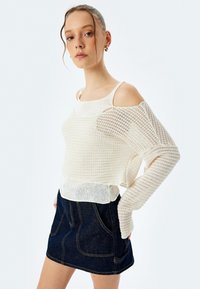 Koton TEXTURED - Strickpullover - beige