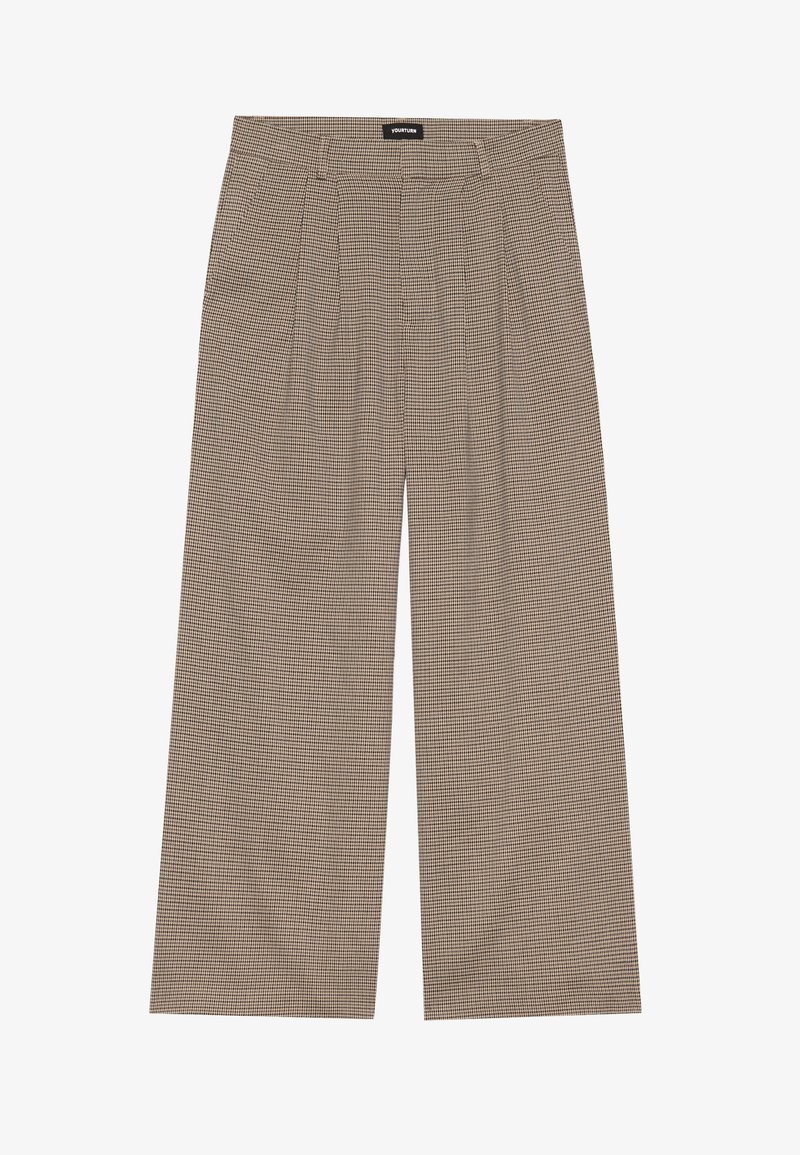 Heart Pattern Print YOURTURN UNISEX HOUNDSTOOTH SET TROUSERS - Trousers - dark grey - Zalando