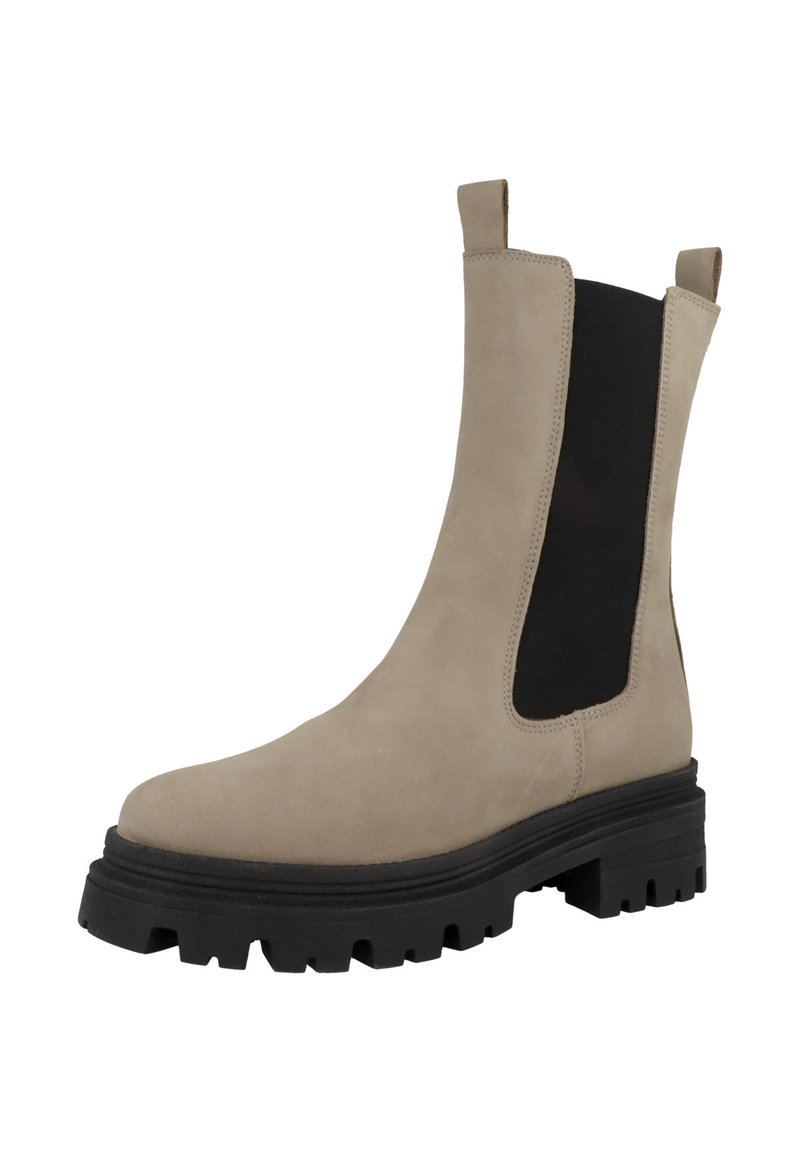 Tamaris Chelsea Boot Beige Schwarz Tamaris Leather Chelsea Boots
