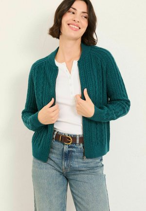 CABLE - Strickjacke - dark teal/blue
