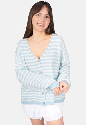 CANDY - Strickjacke - babyblau weiß