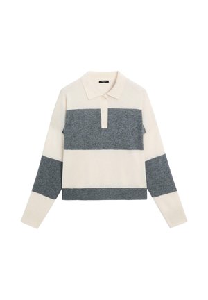 Massimo Dutti, STRIPED WITH POLO NECK - Pullover - beige