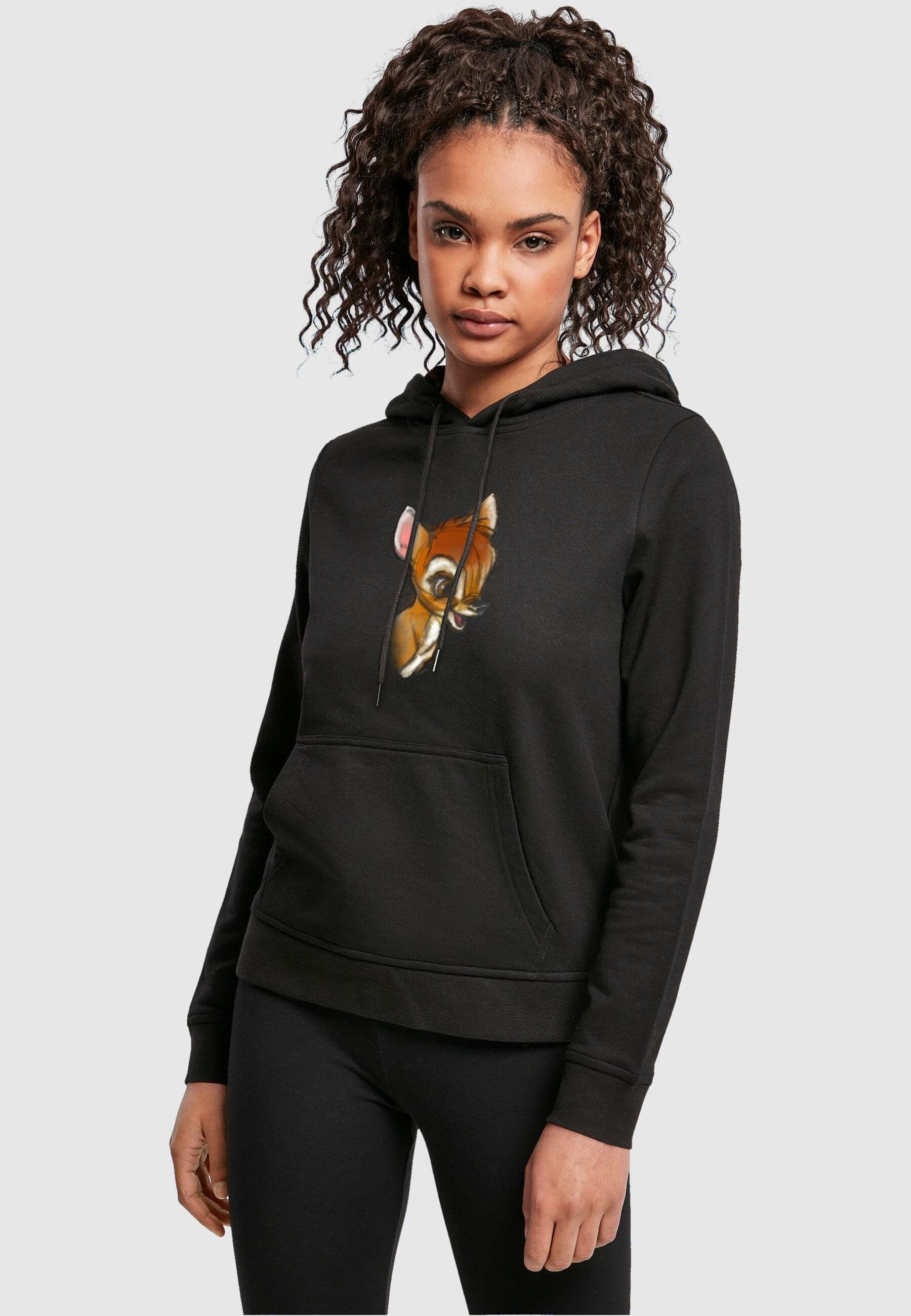 Super Sweat à Capuche Bambi Noir En Velours Doux - Taille M - Occasion En Très Bon état