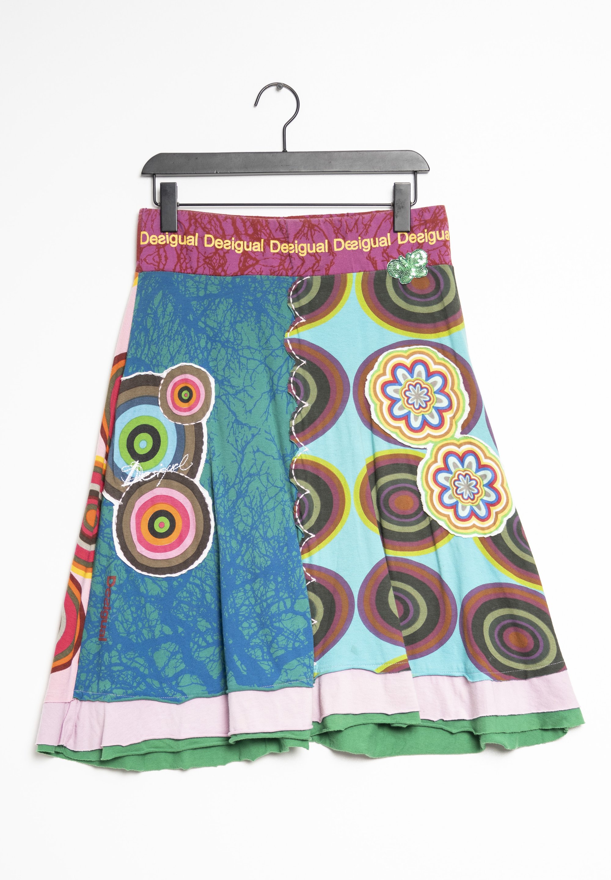 Mini jupe tropicale tulle femme Desigual - bleu/vert - S Bleu/vert - Prêt-à-Porter