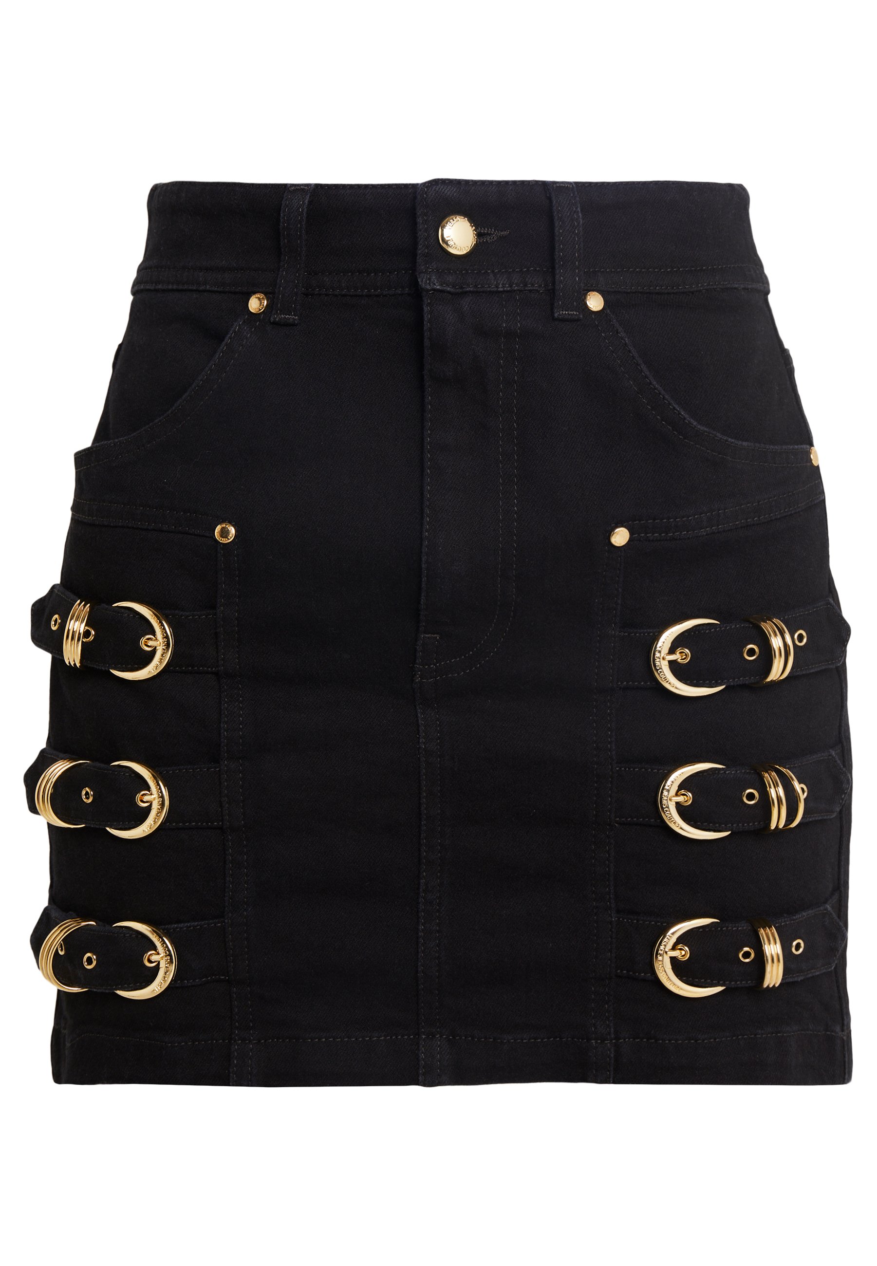 Versace Jeans Couture LADY SKIRT Jeansskjørt nero Black Skirt Versace Jeans Couture Miniskjørt - Dameklær er billig