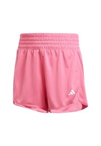 Roze atletske kratke hlače s elastičnom trakom u struku, izrađene od lagane tkanine. Imaju detalj s logotipom u bijeloj boji na donjem lijevom dijelu.