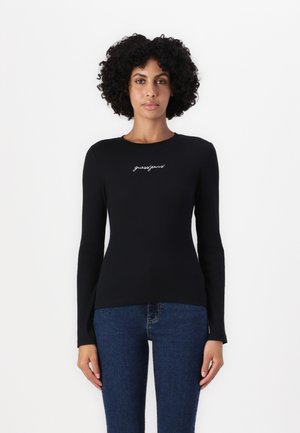 Guess Jeans EMBRO SLIM - Long sleeved top - jet black