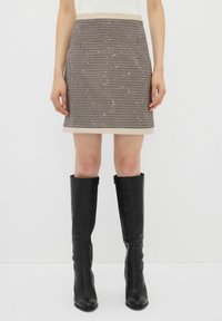 GARNISHED - A-linjekjol - plaid burgundy