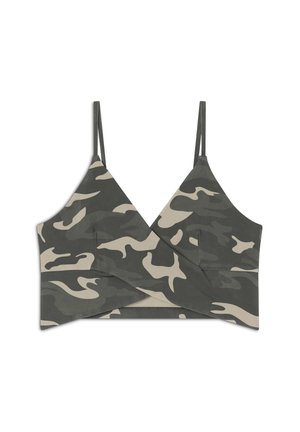 CROPPED FANTASIA CAMO CON INCROCI FRONTALI - Sujetadores deportivos con sujeción ligera - beige mimetico