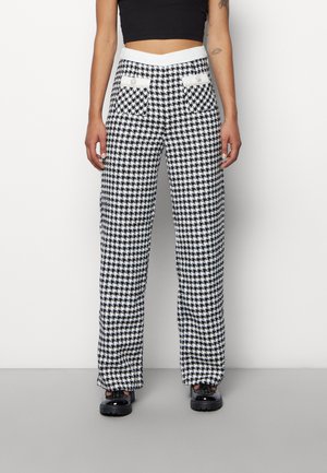 WIDE LEG TROUSERS - Housut - black/white