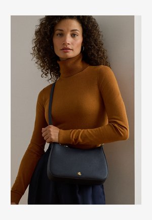 Lauren Ralph Lauren CROSSHATCH LEATHER MEDIUM DANNI BAG - Handbag - refined navy