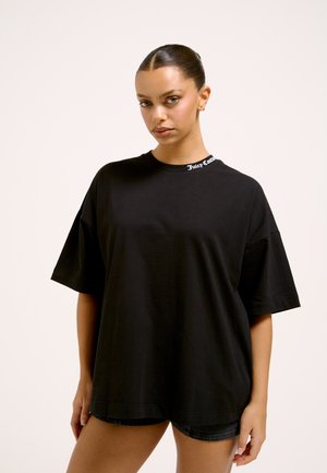 LARGE LOGO BOYFRIEND TEE - Nyomott mintás póló - black