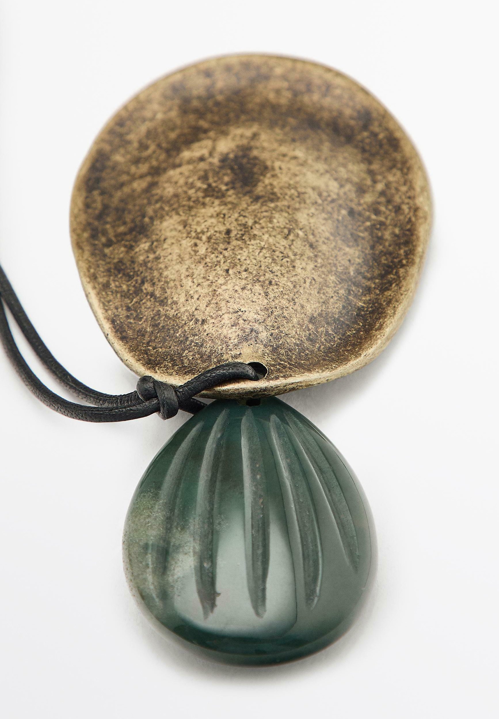 ★ Massimo Dutti★ almond pendant necklace 04602602303 Almond pendant necklace · Golden, Silver · Accessories