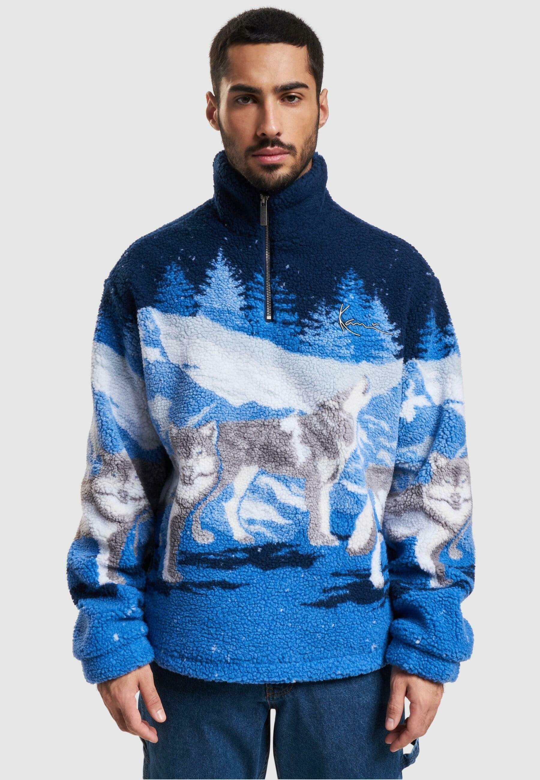Karl Kani METAL SIGNATURE WOLF TEDDY TROYER - Fleece jumper - navy 