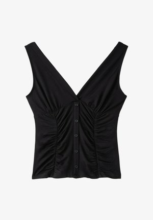 Stradivarius, FITTED GATHERED TOP - Blouse - black