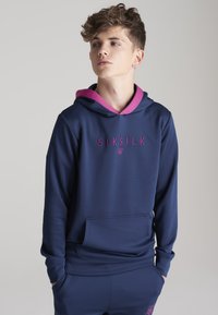 SIKSILK - TAPED OVERHEAD - Jersey con capucha - navy/pink Imagen en miniatura 1