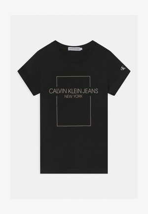 OUTLINE LOGO BOX SLIM - Print T-shirt - black