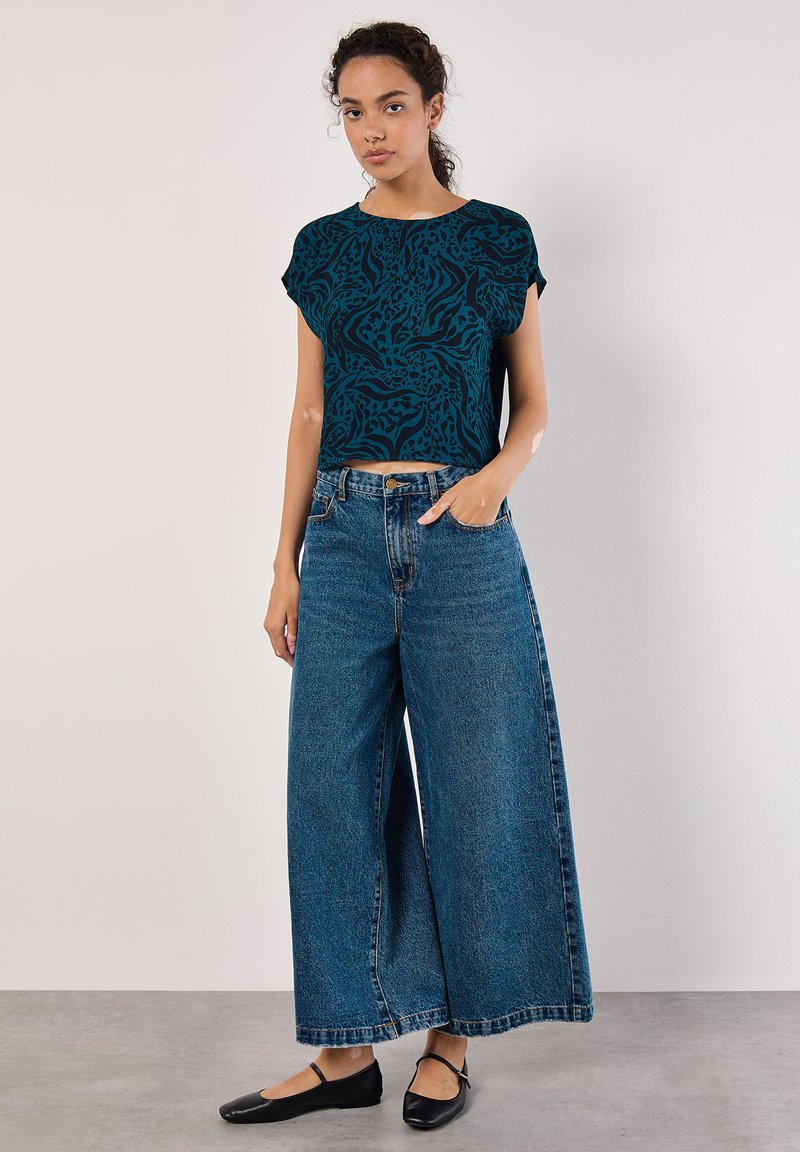 Apricot T-shirt print petrol