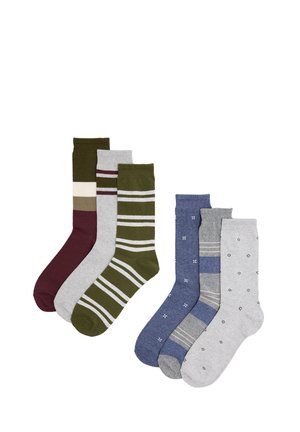 Ysabel Mora, PACK 6 CALCETINES ESTAMPADO RAYAS Y ELEMENTOS GEOMÉTRICOS - Calcetines - blue