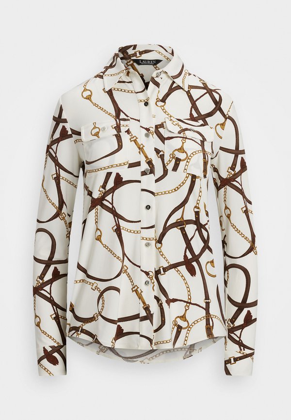 CORWIN SLIM FIT BELTING PRINT SHIRT - Button-down blouse - cream multi2