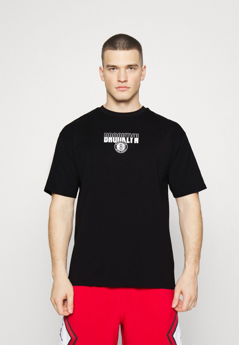 New Era NBA BROOKLYN NETS CITY OVERSIZE TEE Squadra black/grey/nero