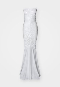 STRAPLESS SHIRRED FRONT FISHTAIL GOWN - Džersejové šaty - pearl