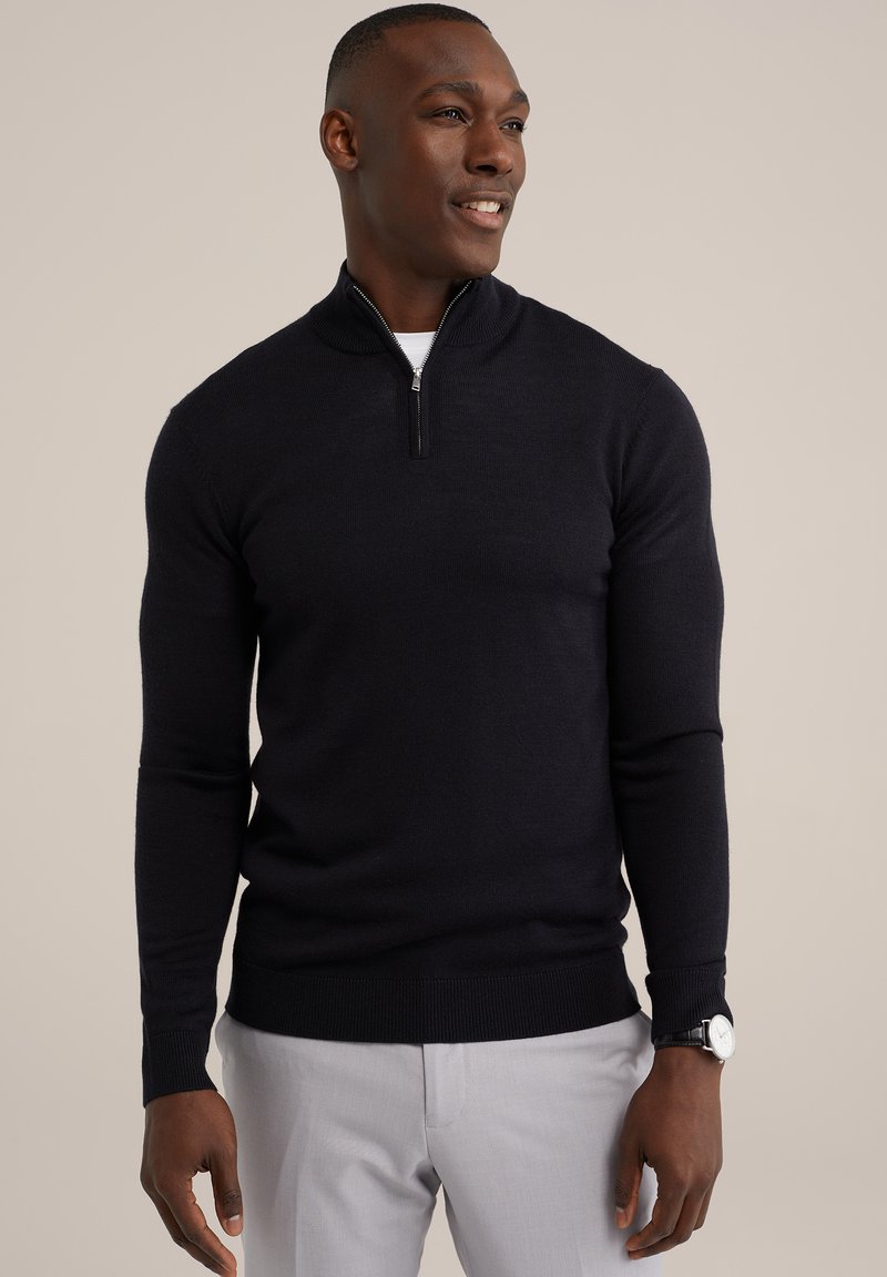 WE Fashion - HALF ZIP - Jumper - black, Enlarge