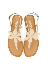 Gioseppo FUCSIA  ADORNO DE FLOR VELCAN VELCAN - Sandalias de dedo - off white