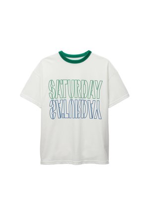 MANCHES COURTES - T-shirt imprimé - ecru