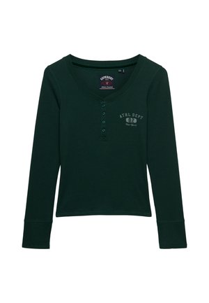 Superdry & Co, SUPERDRY ATHLETIC BUTTON DOWN LONG SLEEVE TOP.. - Longsleeve - enamel green