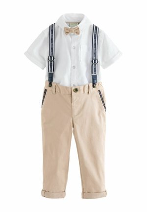 REGULAR FIT -  SET - Stoffhose - white stone