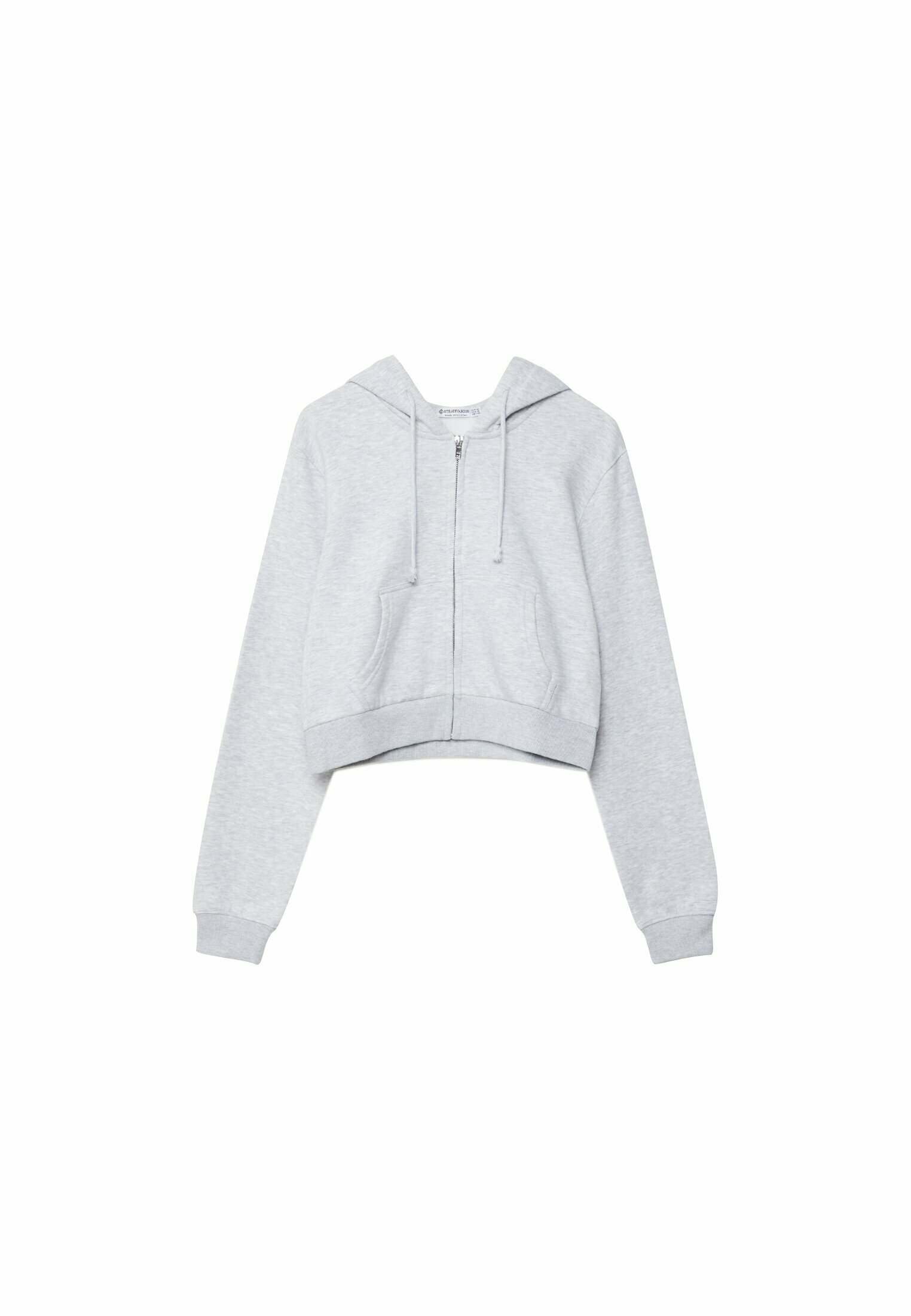 Stradivarius CROPPED - Zip-up sweatshirt - grey - Zalando