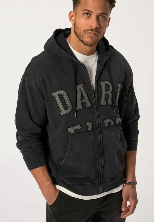 STHUGE HOODIE JACKET, OVERSIZE, HOOD, BADGES, UP TO 8 XL - Sweatjacke