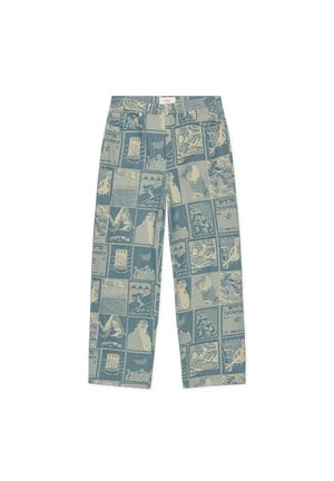 Les Deux, ROI STAMP JACQUARD JEANS - Дънки със свободна кройка - denim blue
