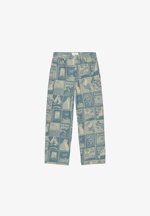 Les Deux, ROI STAMP JACQUARD JEANS - Дънки със свободна кройка - denim blue