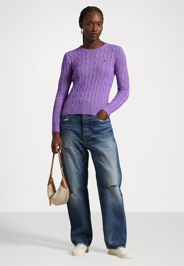 CABLE KNIT COTTON CREWNECK SWEATER - Jumper - spring violet2