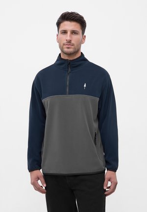 TREEFLEECE QUARTER ZIP COLORBLOCK - Fleecepullover - dark navy anthracite