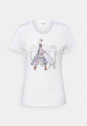 MODA - T-shirt con stampa - bianco dog woman