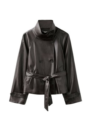 Stradivarius, Veste en similicuir - grey