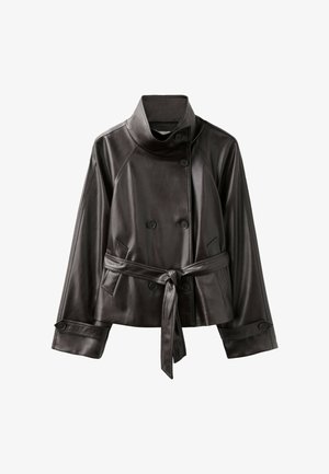 Stradivarius, Veste en similicuir - grey