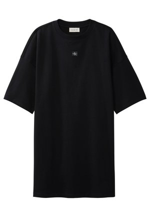 Calvin Klein Jeans LABEL - Žerzejové šaty - black